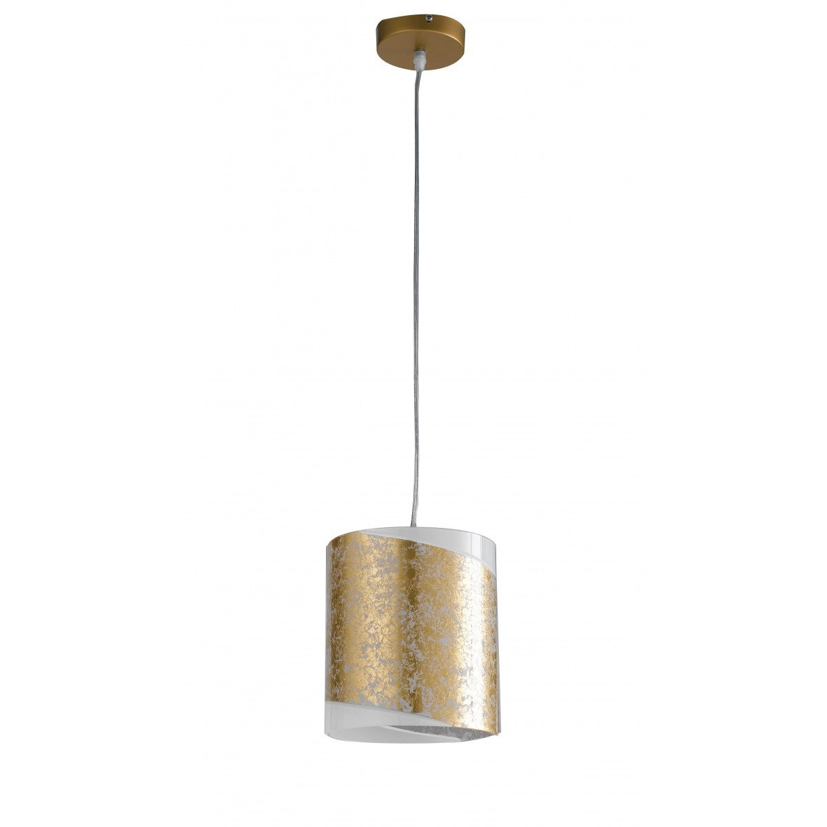 Sospensione in vetro bianco con decori foglia oro/argento 1XE27 non incl. PARIS Sospensione in vetro bianco con decori foglia oro/argento 1XE27 non incl. PARIS
